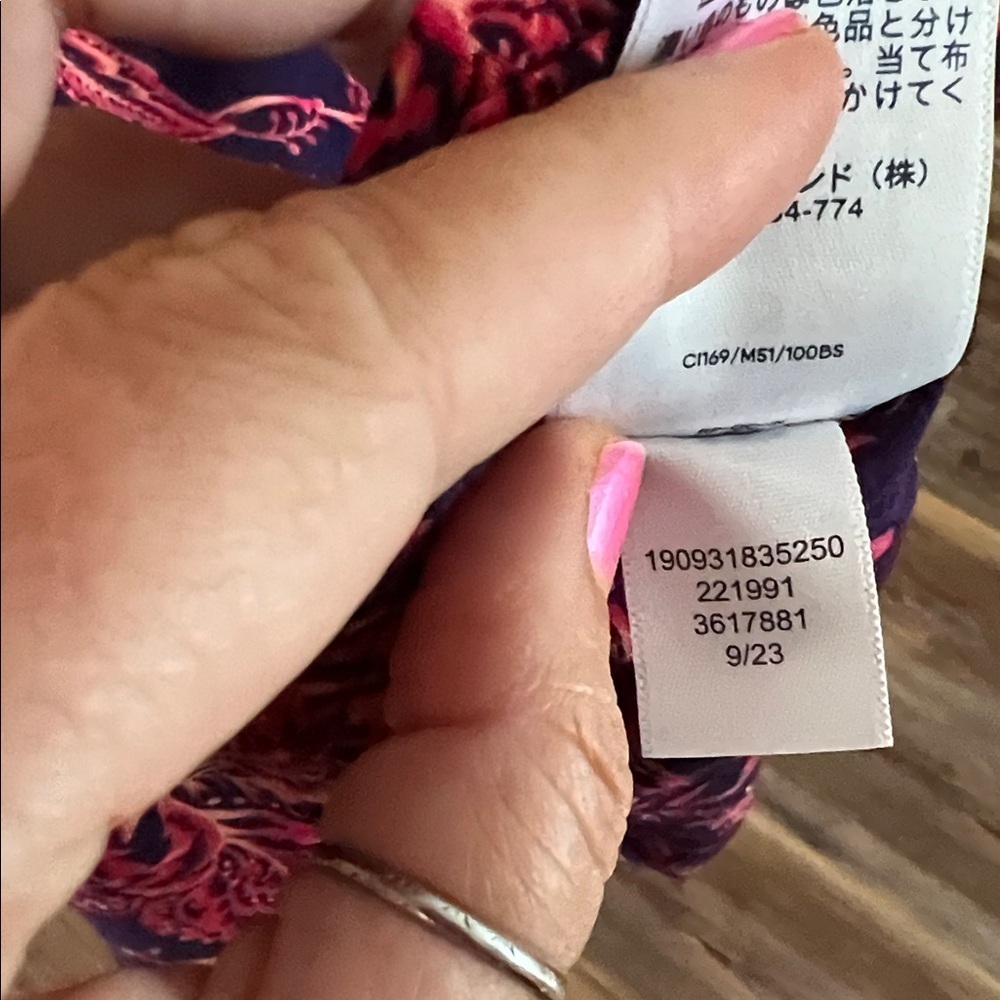 Lands' End Purple & Pink Gathered Waist Floral Cover Up XL - XXL - Picture 5 of 10